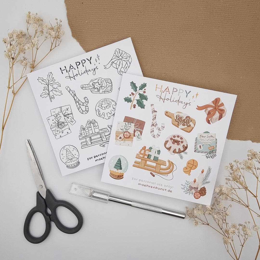 free printable "happy holidays"