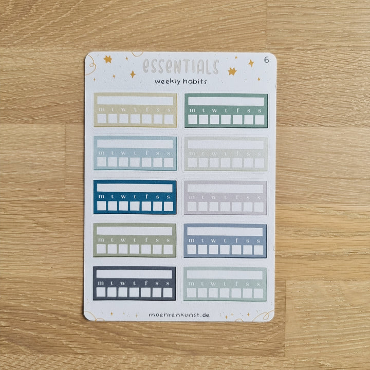 Essentials - Weekly Habit Tracker | Planner Stickers for your Journal