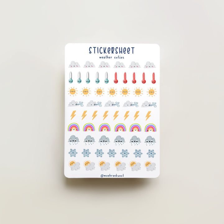 Sticker Sheet - Weather Cuties (CLEARANCE) | Planner Stickers for your Journal