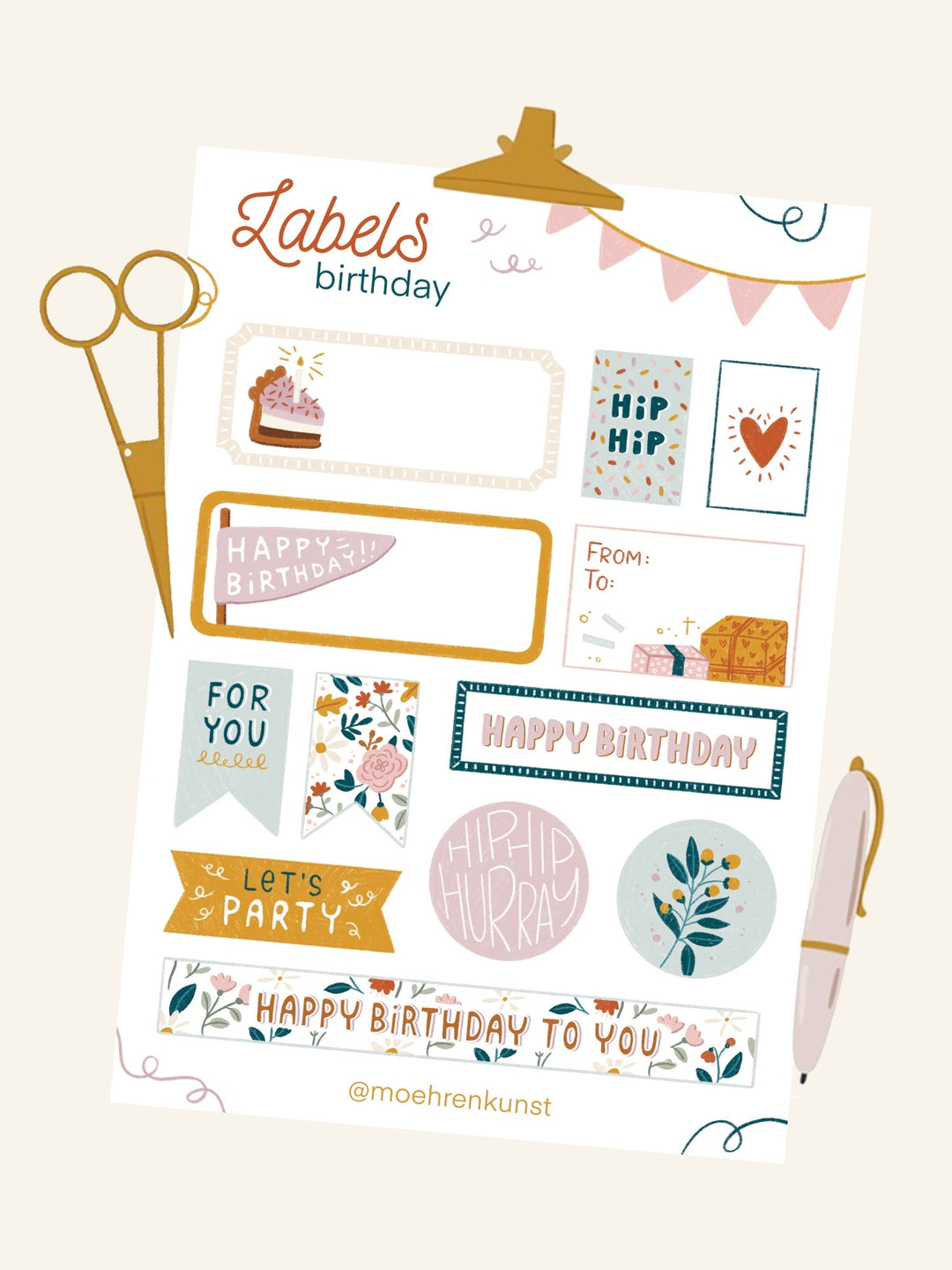 free printable "birthday labels"