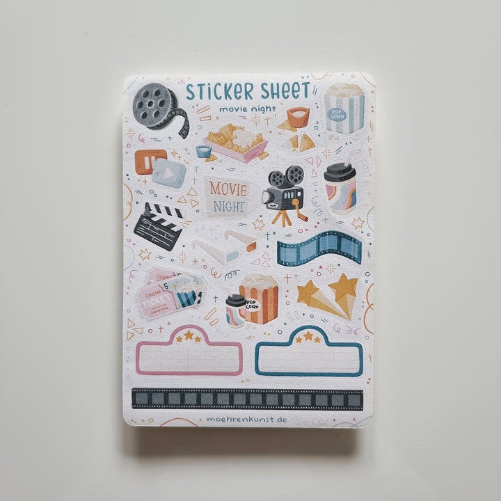 Sticker Sheet - Movie Night | Planner Stickers for your Journal