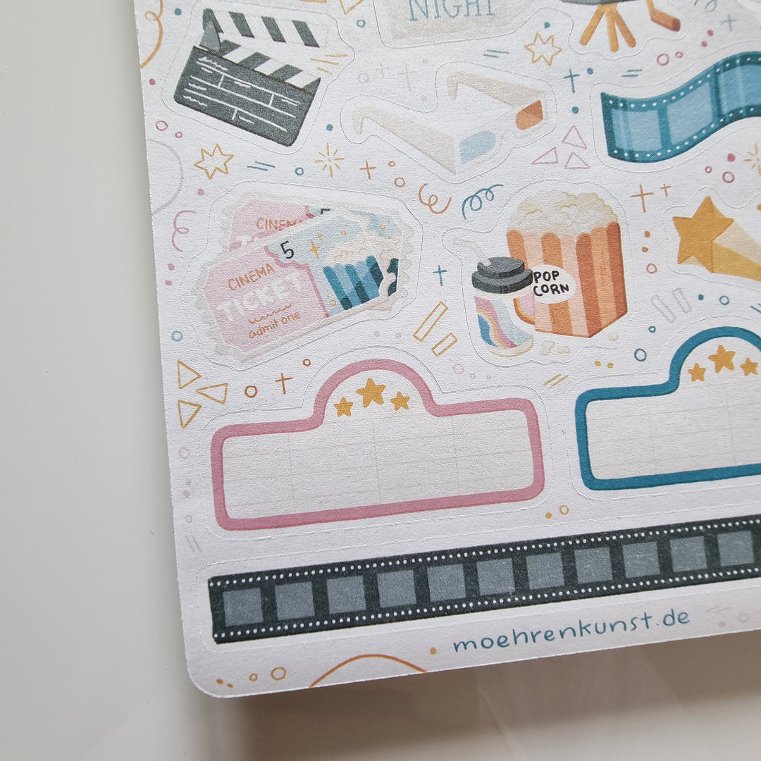 Sticker Sheet - Movie Night | Planner Stickers for your Journal