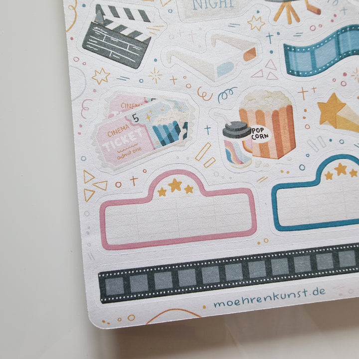 Sticker Sheet - Movie Night | Planner Stickers for your Journal