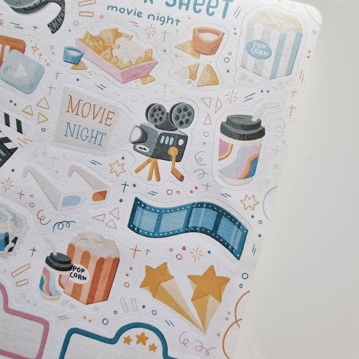 Sticker Sheet - Movie Night | Planner Stickers for your Journal