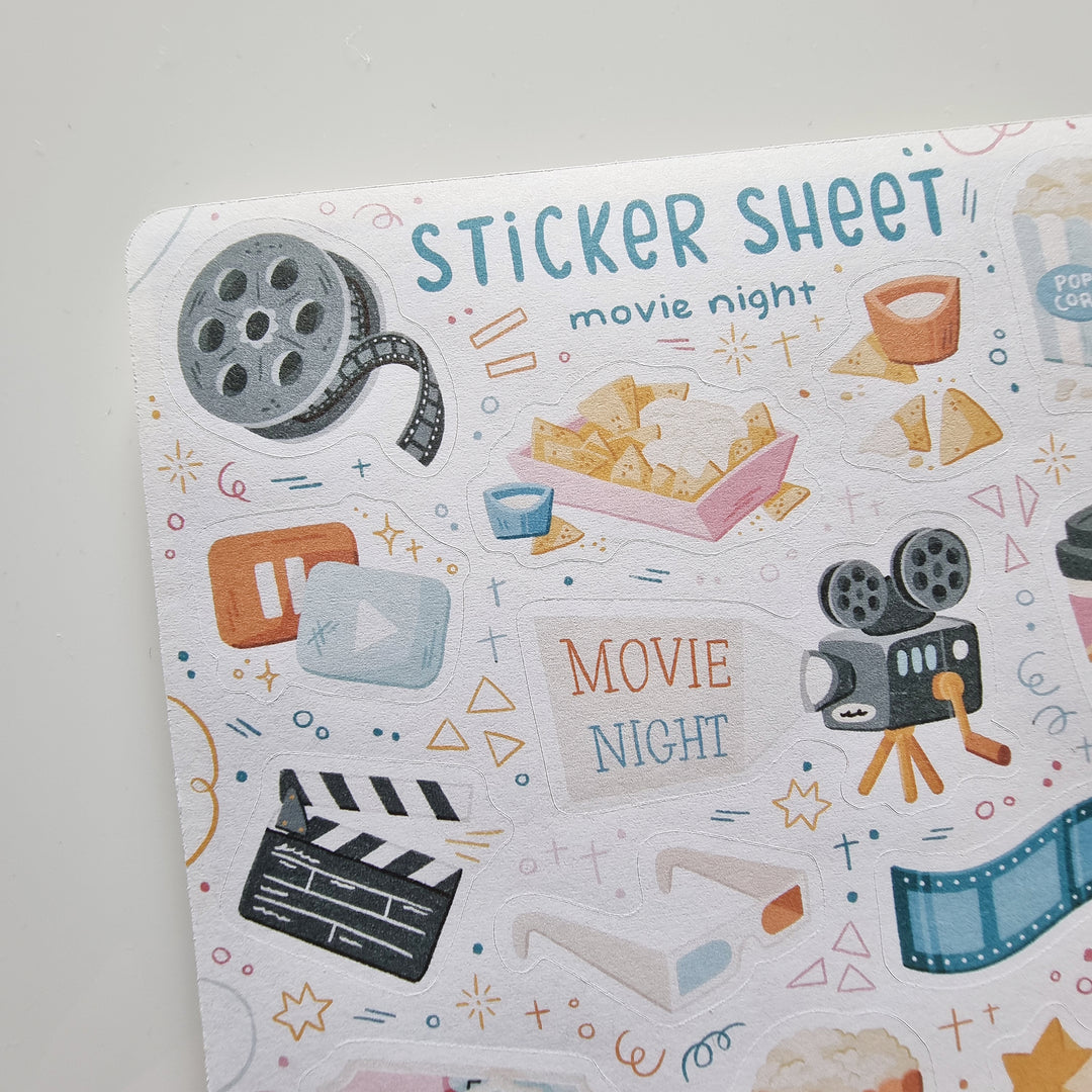 Sticker Sheet - Movie Night | Planner Stickers for your Journal