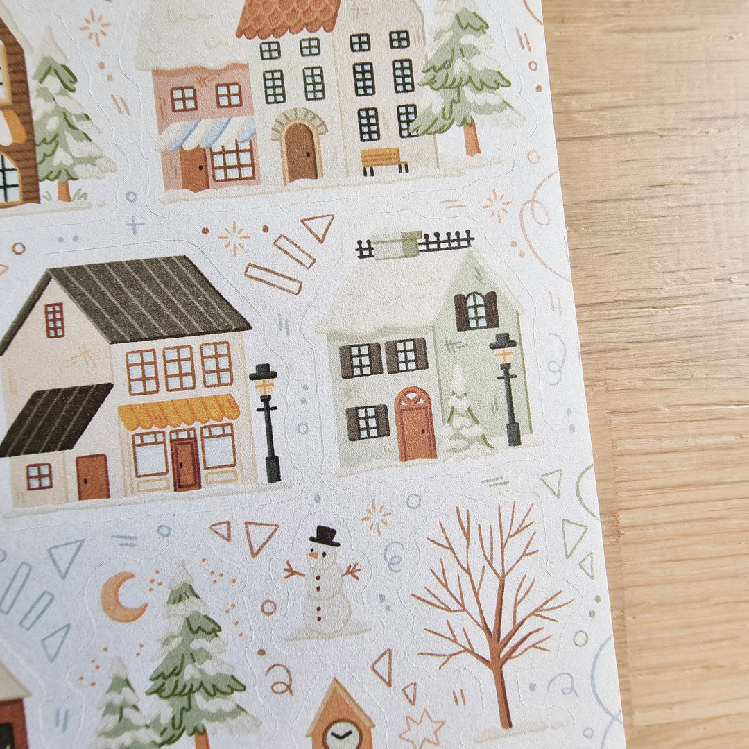 Sticker Sheet - Snowy Village | Planner Stickers for your Journal