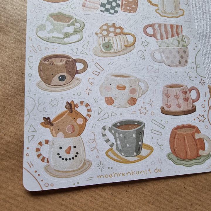 Sticker Sheet - Cute Mugs | Planner Stickers for your Journal