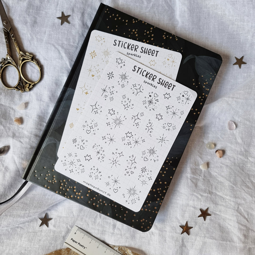Sticker Sheet - Sparkles Black | Planner Stickers for your Journal