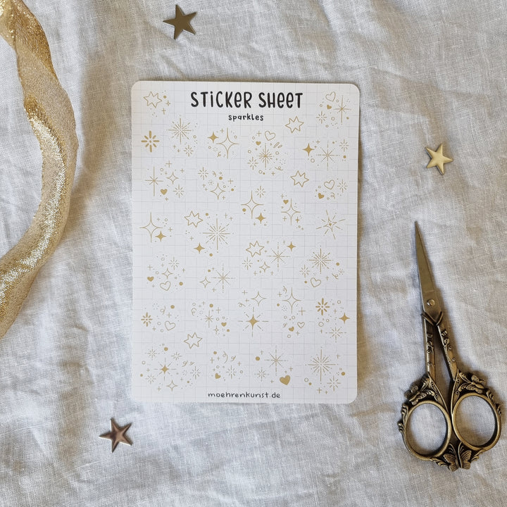 Sticker Sheet - Sparkles Gold | Planner Stickers for your Journal