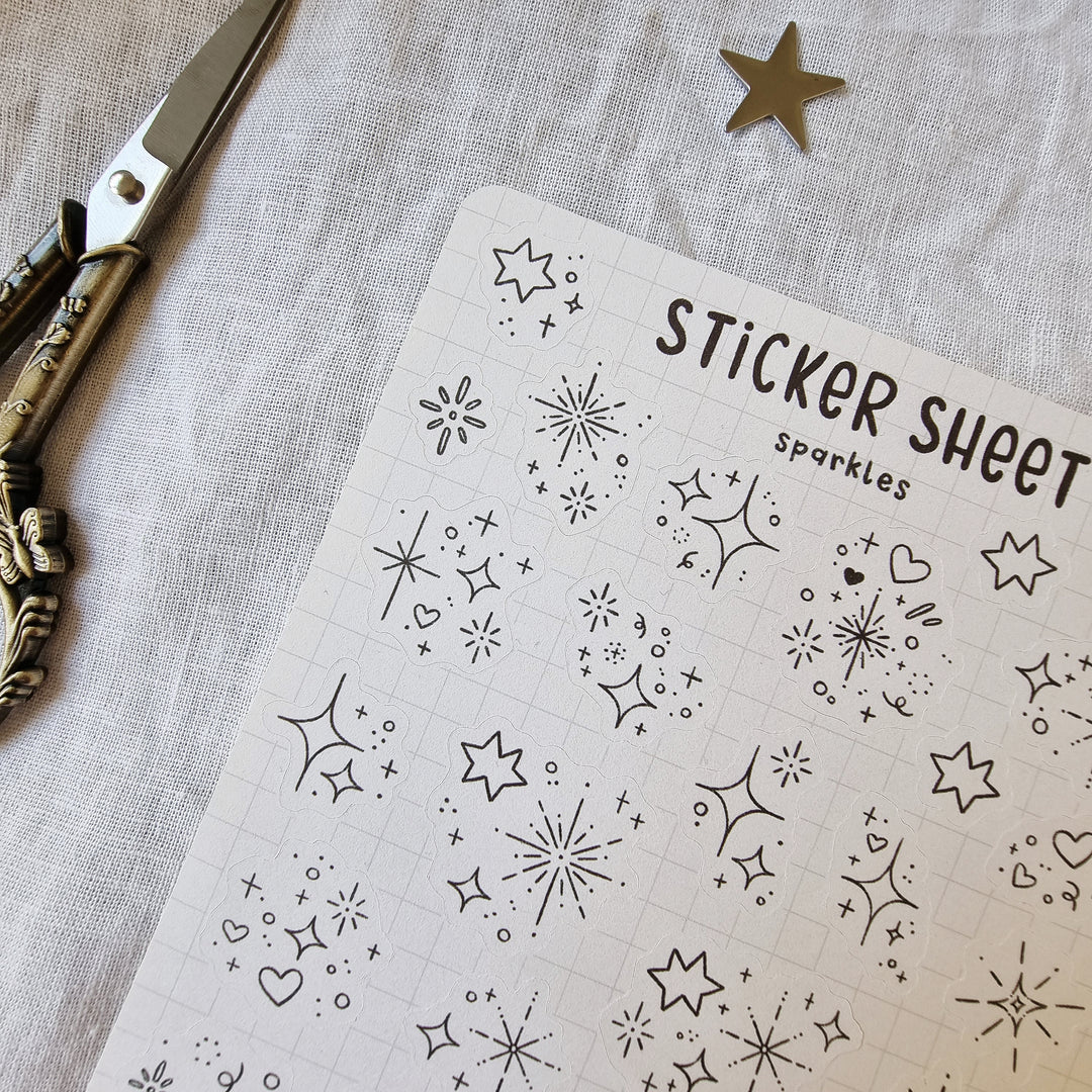 Sticker Sheet - Sparkles Black | Planner Stickers for your Journal