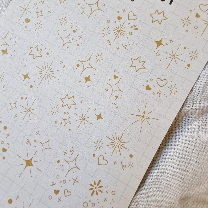 Sticker Sheet - Sparkles Gold | Planner Stickers for your Journal