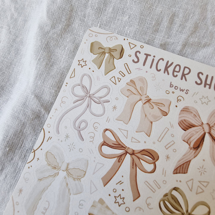 Sticker Sheet - Bows Neutral | Planner Stickers for your Journal