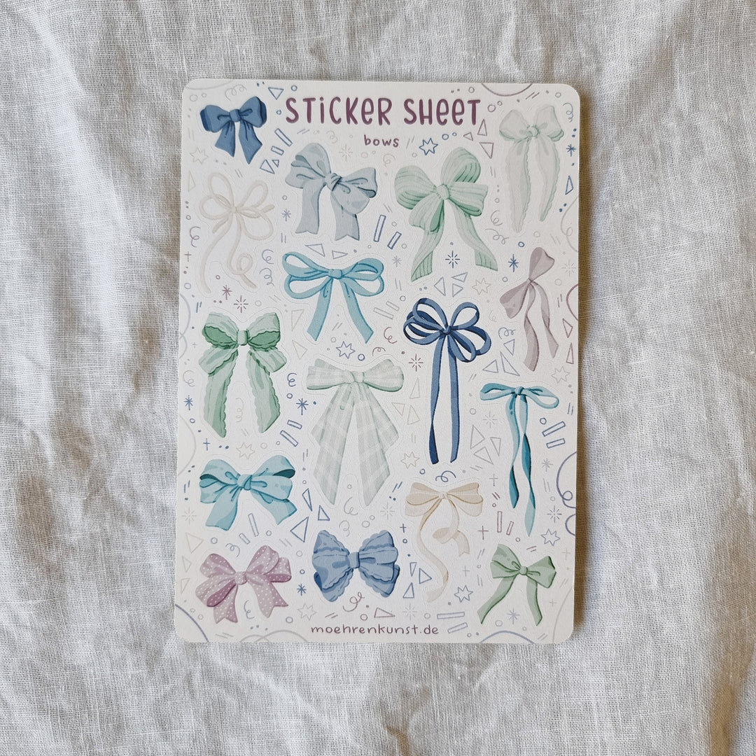 Sticker Sheet - Bows Blue | Planner Stickers for your Journal