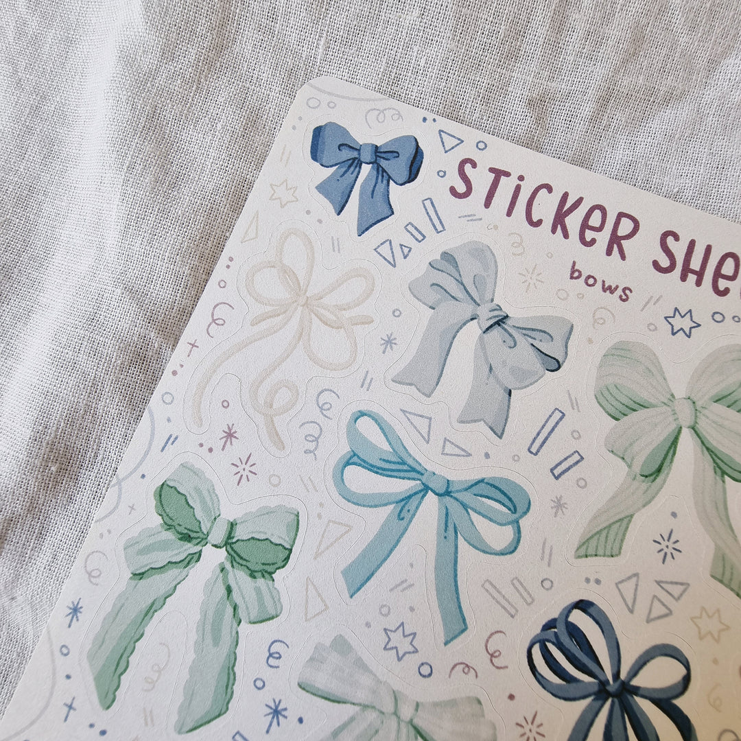Sticker Sheet - Bows Blue | Planner Stickers for your Journal