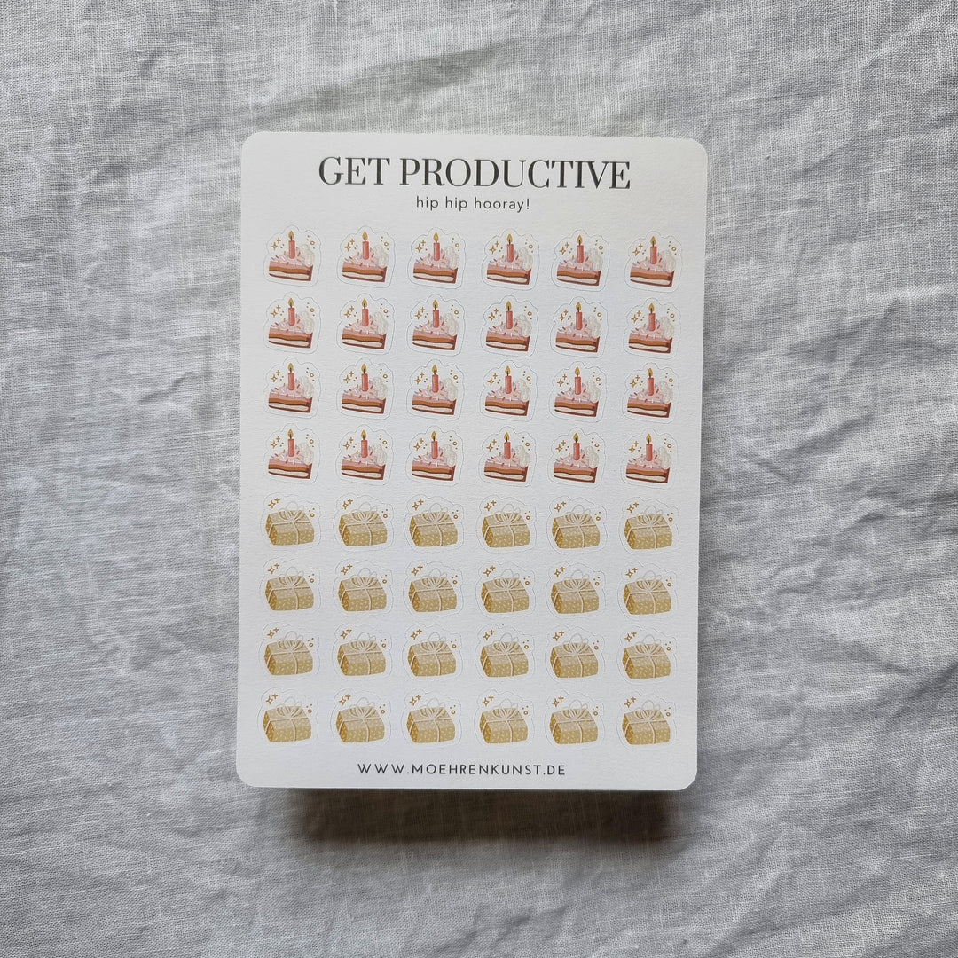 Get Productive - Hip Hip Hooray! (CLEARANCE) | Planner Stickers for your Journal