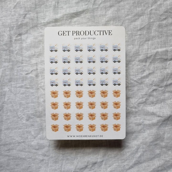 Get Productive - Pack Your Things | Planner Stickers for your Journal