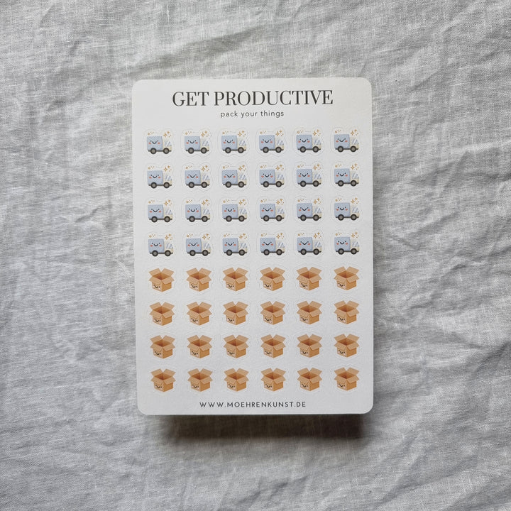 Get Productive - Pack Your Things (CLEARANCE) | Planner Stickers for your Journal