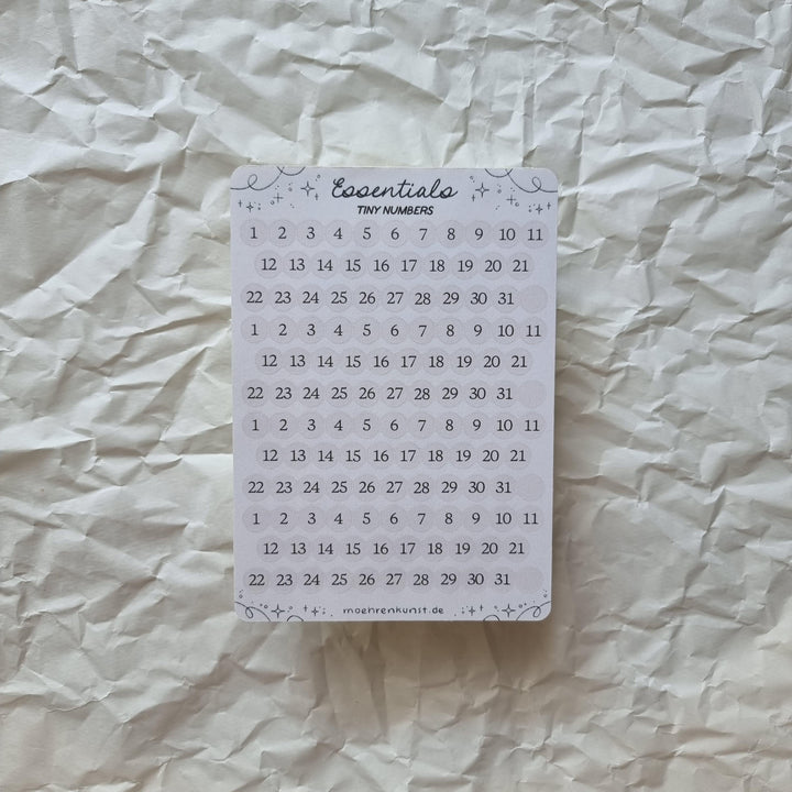 Essentials - Tiny Numbers | Planner Stickers for your Journal