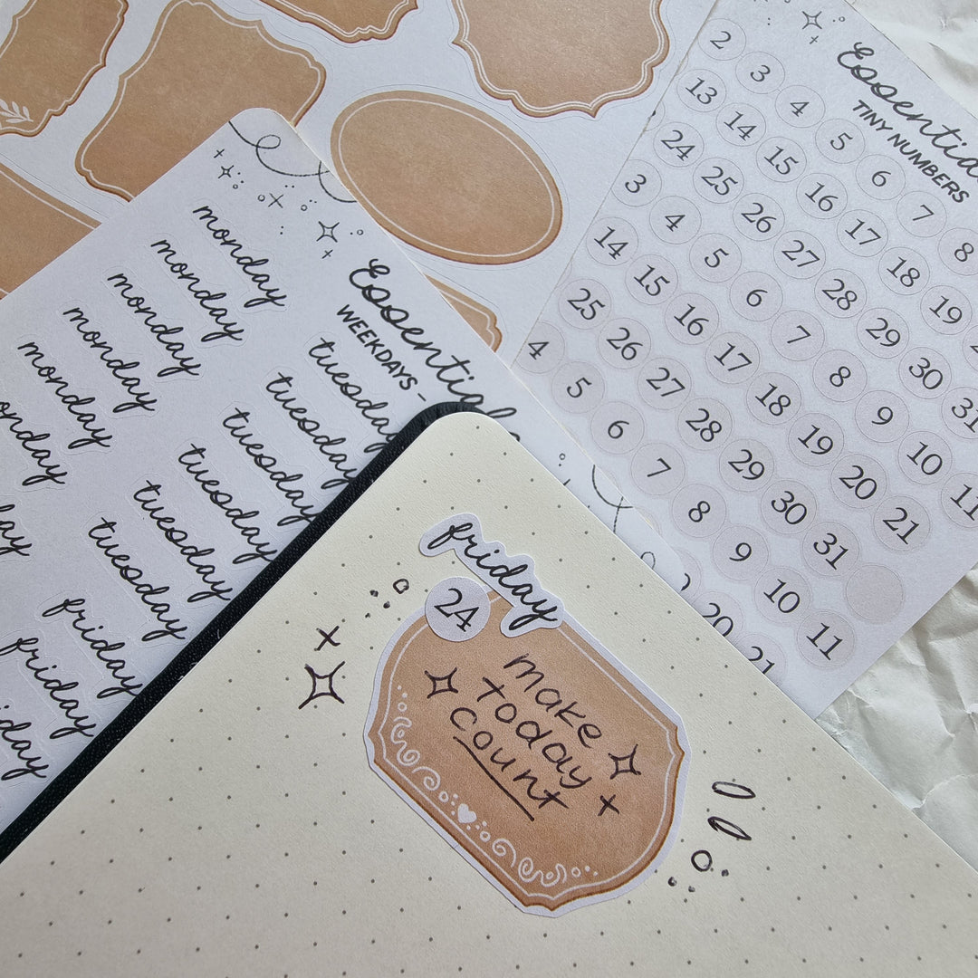 Essentials - Weekdays Jasmin | Planner Stickers for your Journal