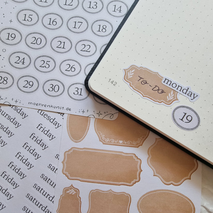 Essentials - Numbers Oval | Planner Stickers for your Journal