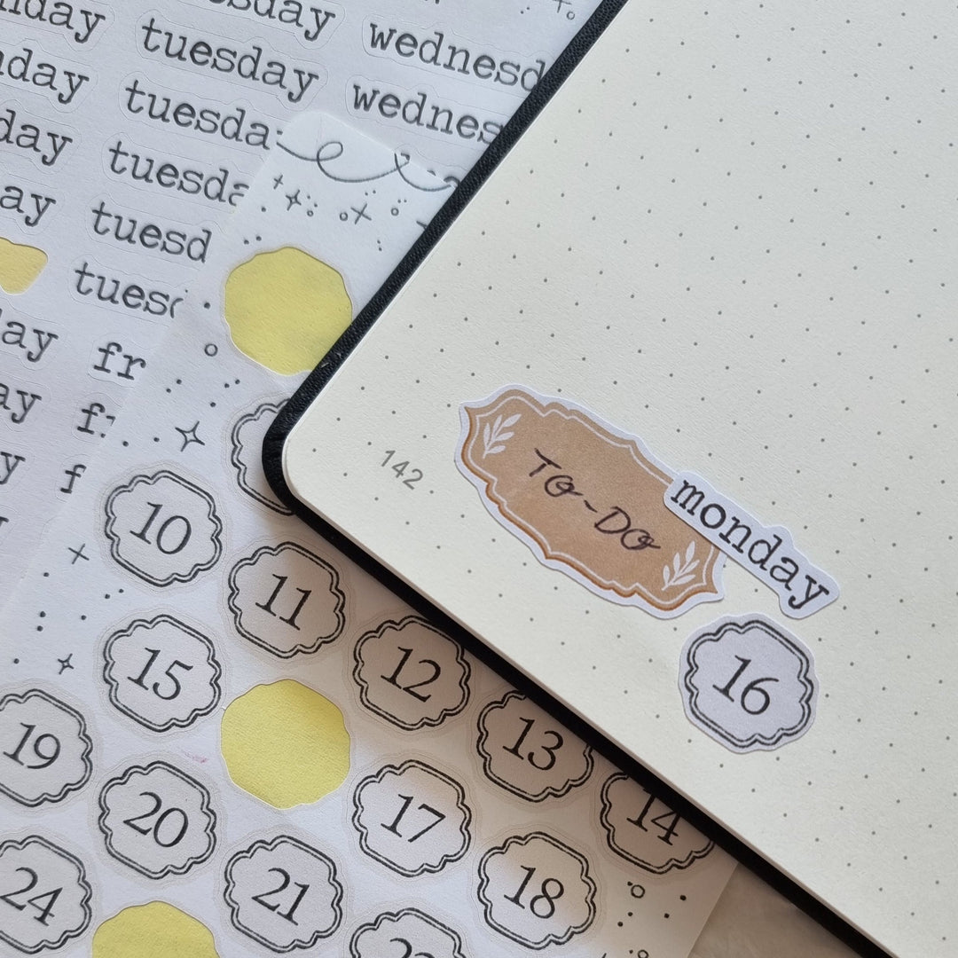 Essentials - Numbers Tile | Planner Stickers for your Journal