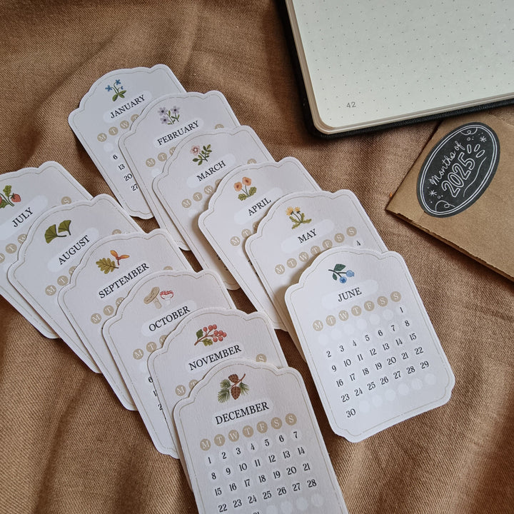 Sticker Set - Months Of 2025 | Planner Stickers for your Journal