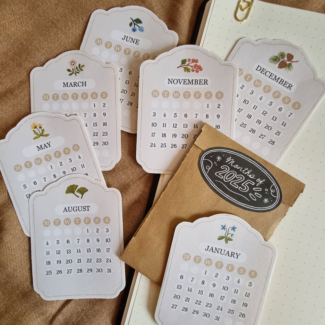 Sticker Set - Months Of 2025 | Planner Stickers for your Journal