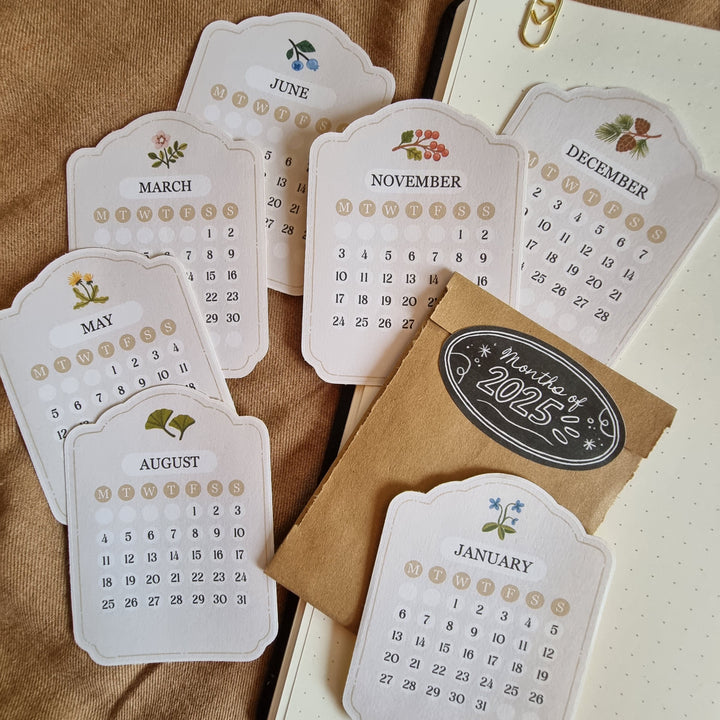 Sticker Set - Months Of 2025 | Planner Stickers for your Journal