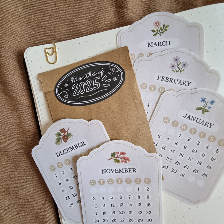 Sticker Set - Months Of 2025 | Planner Stickers for your Journal