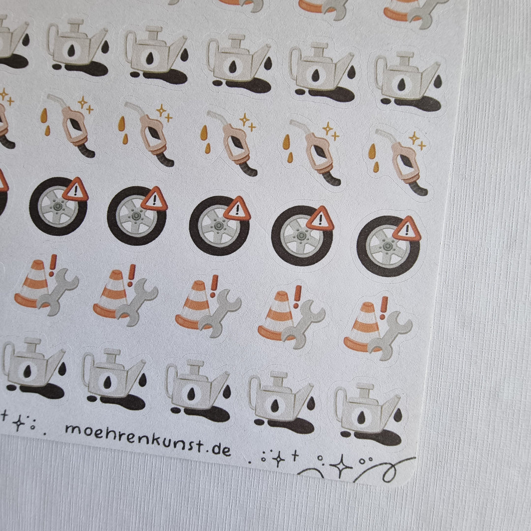 The Minis - Car Maintenance | Planner Stickers for your Journal