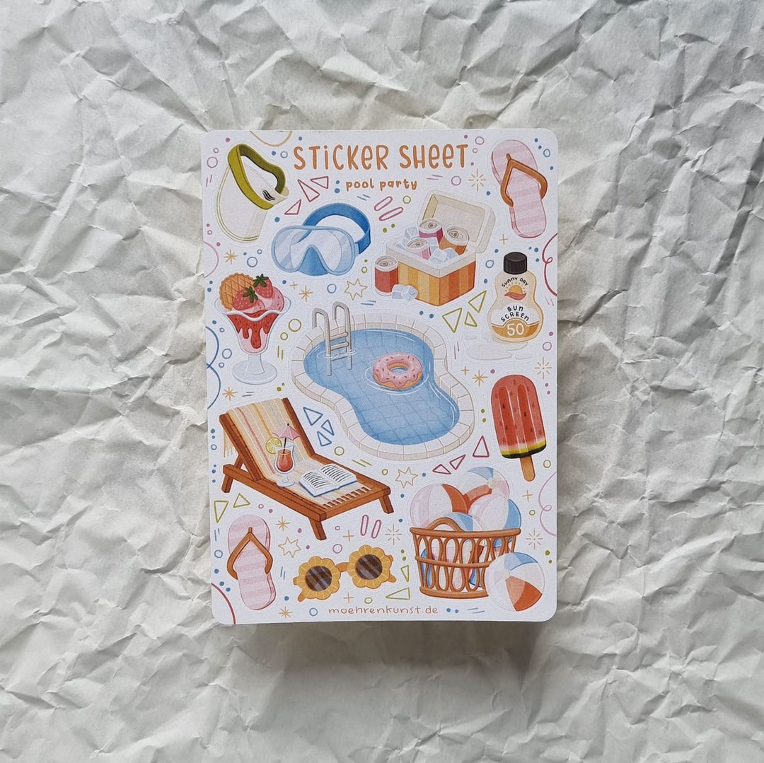 Sticker Sheet - Pool Party | Planner Stickers for your Journal