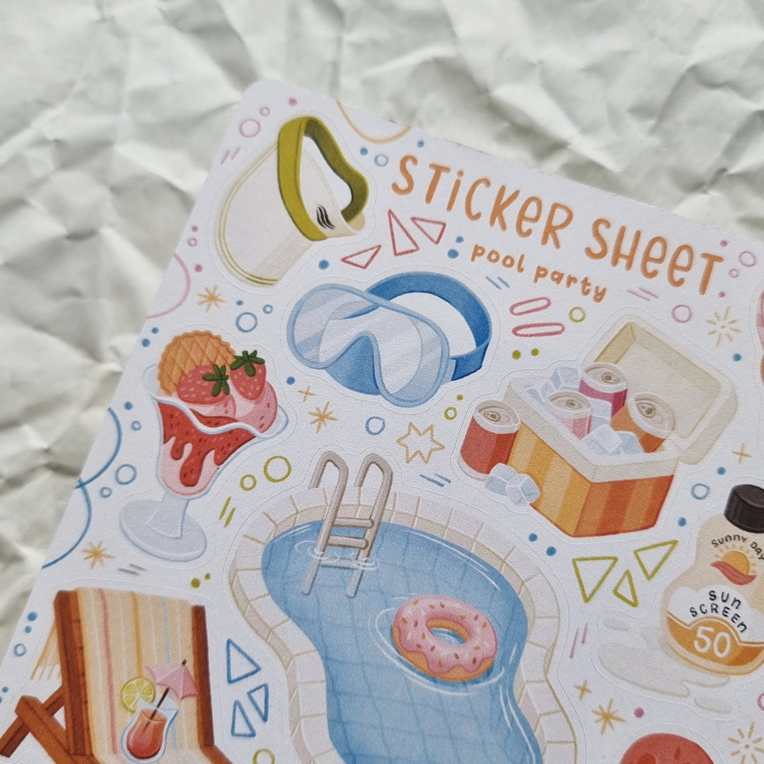 Sticker Sheet - Pool Party | Planner Stickers for your Journal