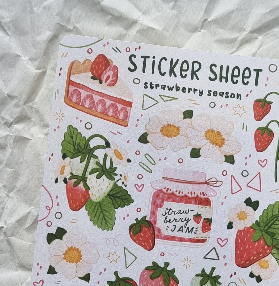 Sticker Sheet - Strawberry Season | Planner Stickers for your Journal