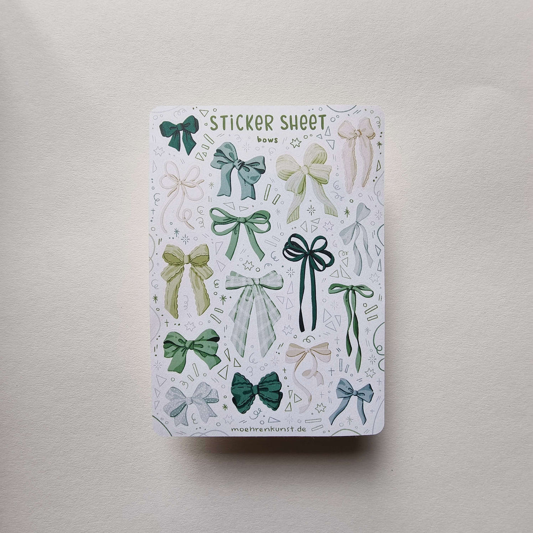 Sticker Sheet - Bows Green | Planner Stickers for your Journal