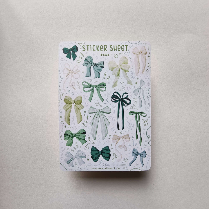 Sticker Sheet - Bows Green | Planner Stickers for your Journal