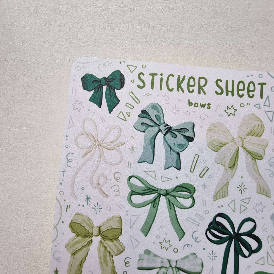 Sticker Sheet - Bows Green | Planner Stickers for your Journal