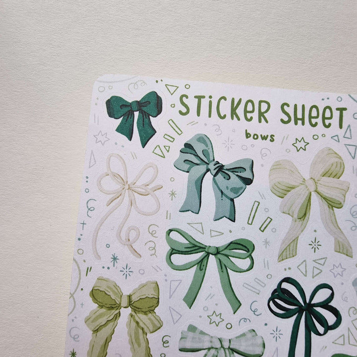 Sticker Sheet - Bows Green | Planner Stickers for your Journal