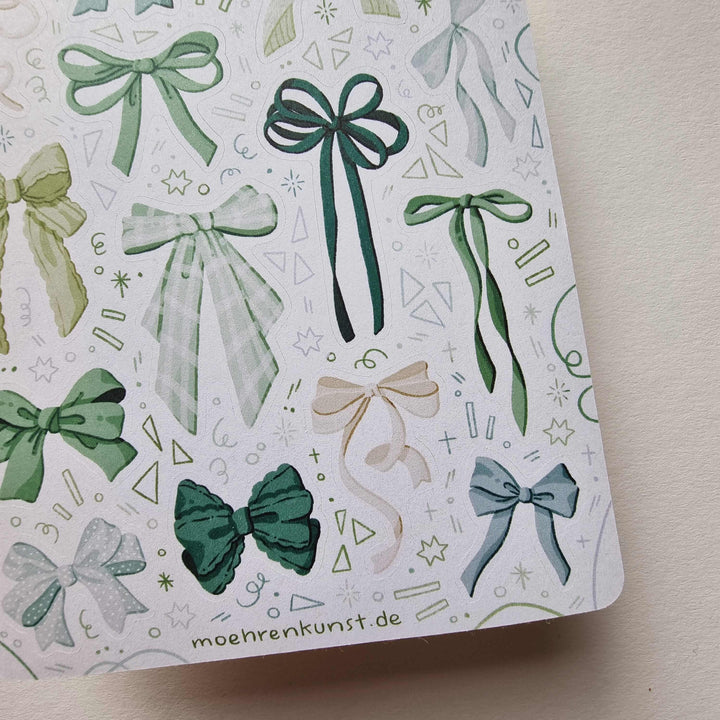 Sticker Sheet - Bows Green | Planner Stickers for your Journal