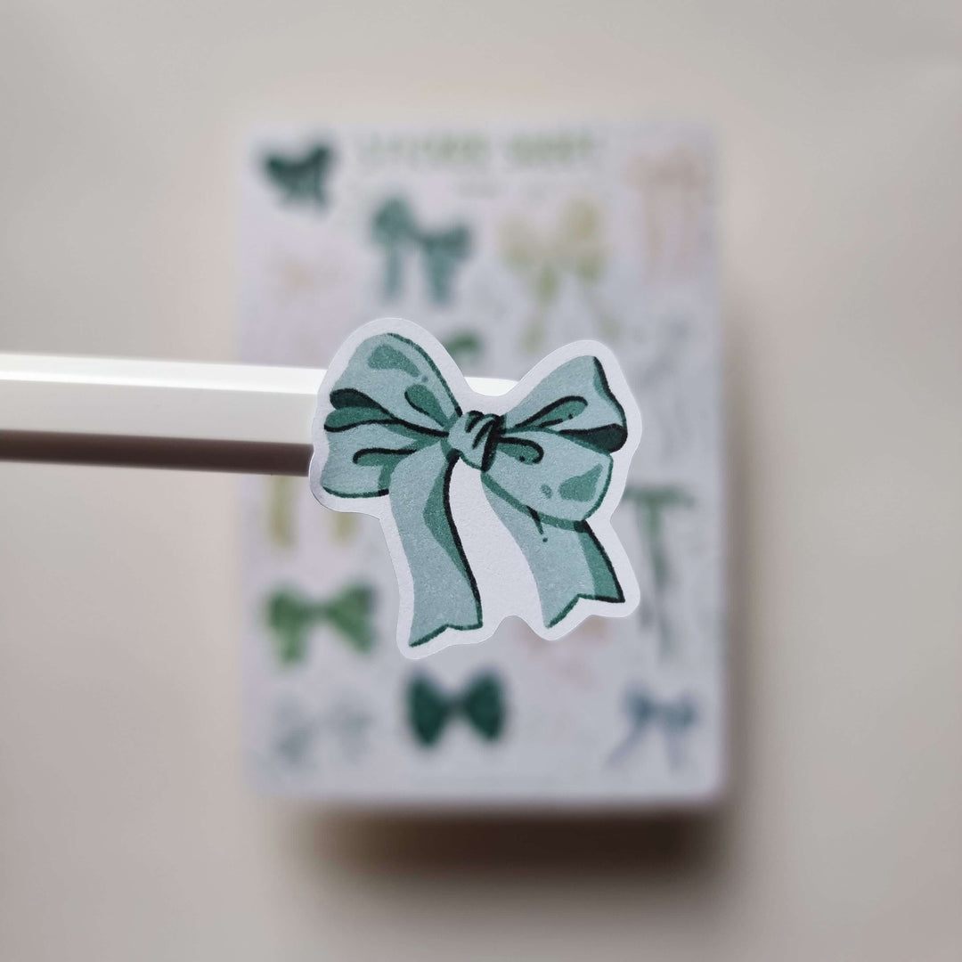 Sticker Sheet - Bows Green | Planner Stickers for your Journal
