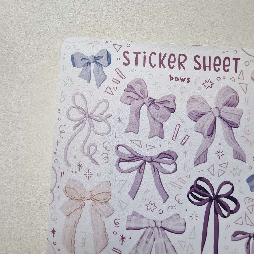 Sticker Sheet - Bows Lilac | Planner Stickers for your Journal