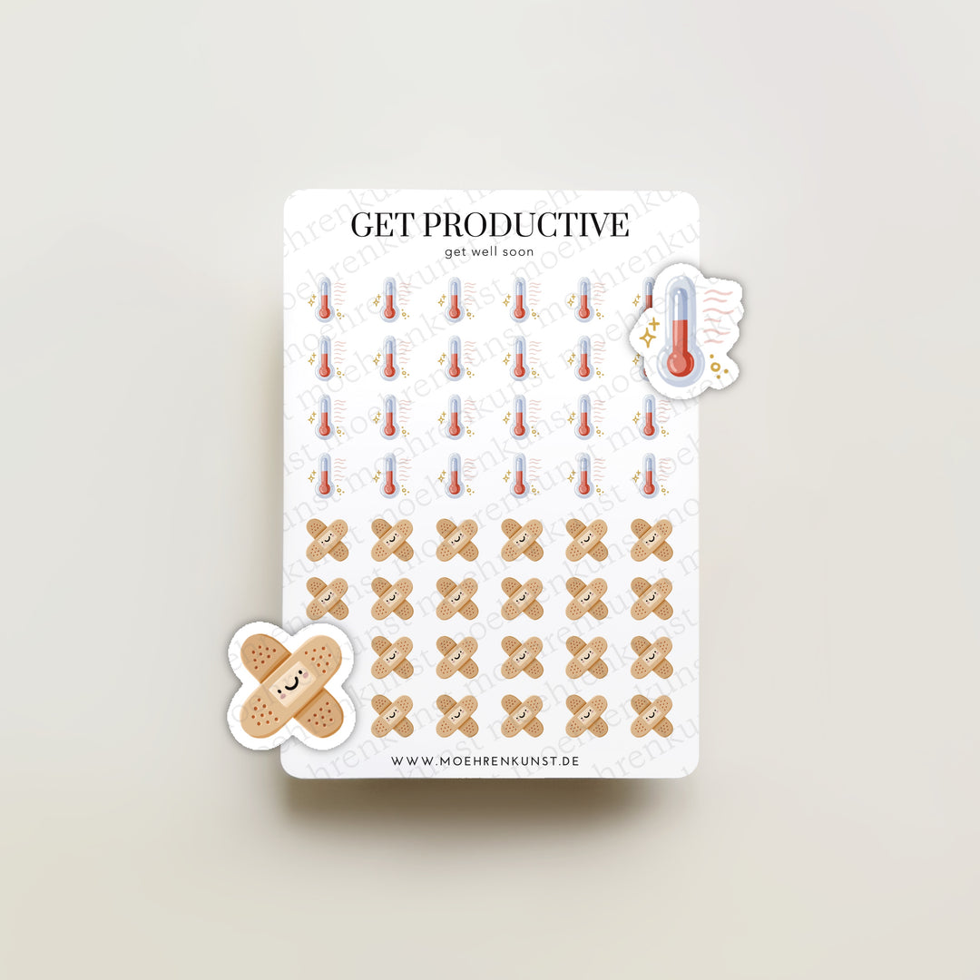 Get Productive - Get Well Soon | Planner Stickers for your Journal