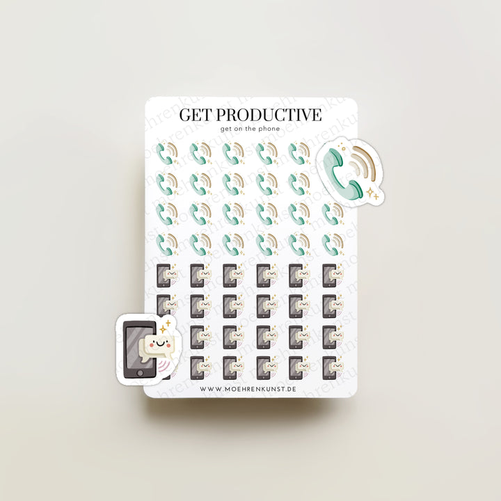 Get Productive - Get On The Phone (CLEARANCE) | Planner Stickers for your Journal