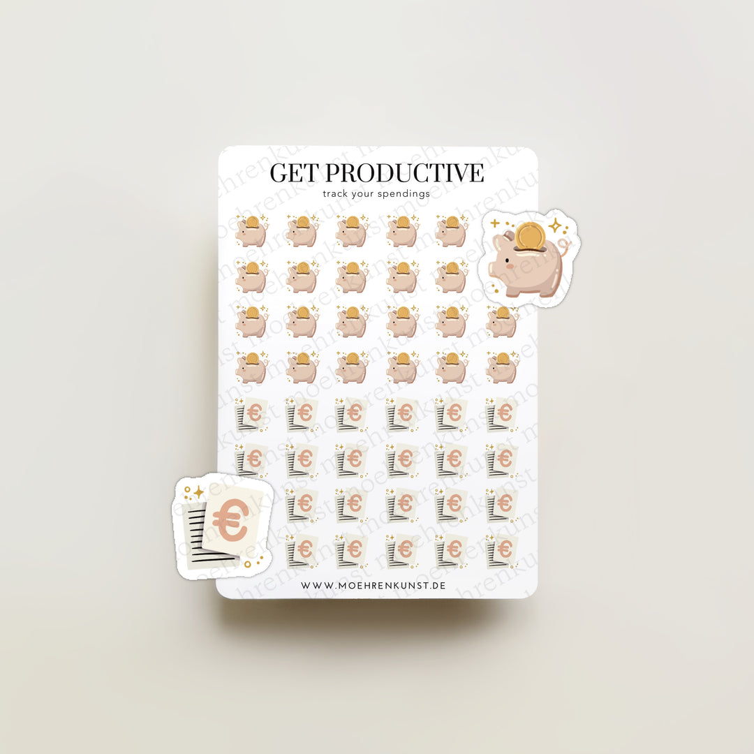 Get Productive - Track Your Spendings | Planner Stickers for your Journal