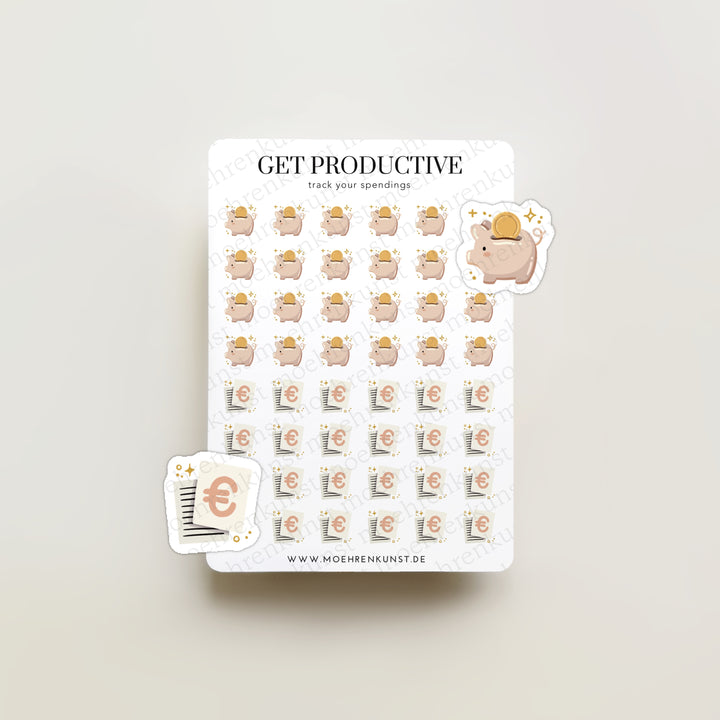 Get Productive - Track Your Spendings (CLEARANCE) | Planner Stickers for your Journal