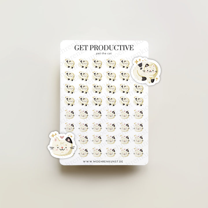 Get Productive - Pet The Cat | Planner Stickers for your Journal