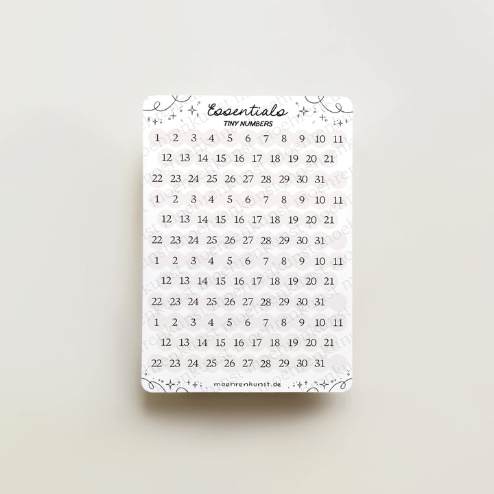 Essentials - Tiny Numbers | Planner Stickers for your Journal