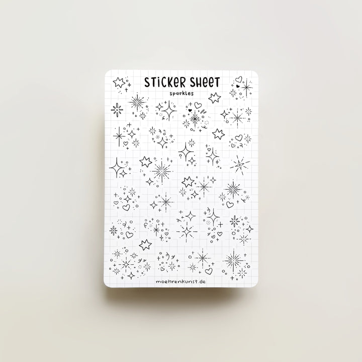 Sticker Sheet - Sparkles Black | Planner Stickers for your Journal