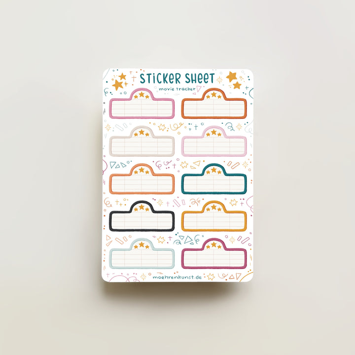 Sticker Sheet - Movie Tracker | Planner Stickers for your Journal
