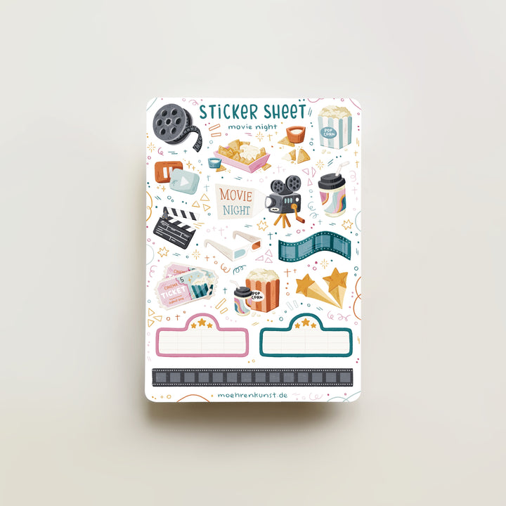 Sticker Sheet - Movie Night | Planner Stickers for your Journal