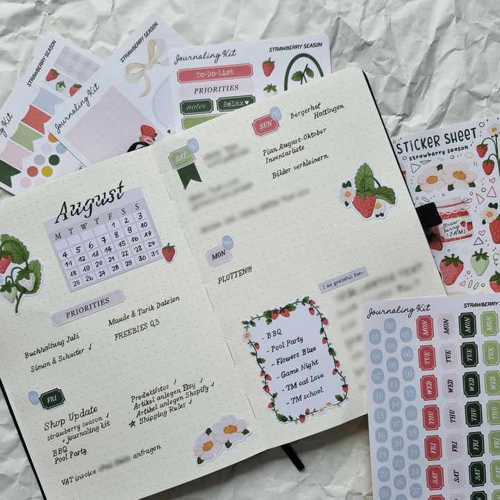 Journaling Kit - Strawberry Season | Planner Stickers for your Journal